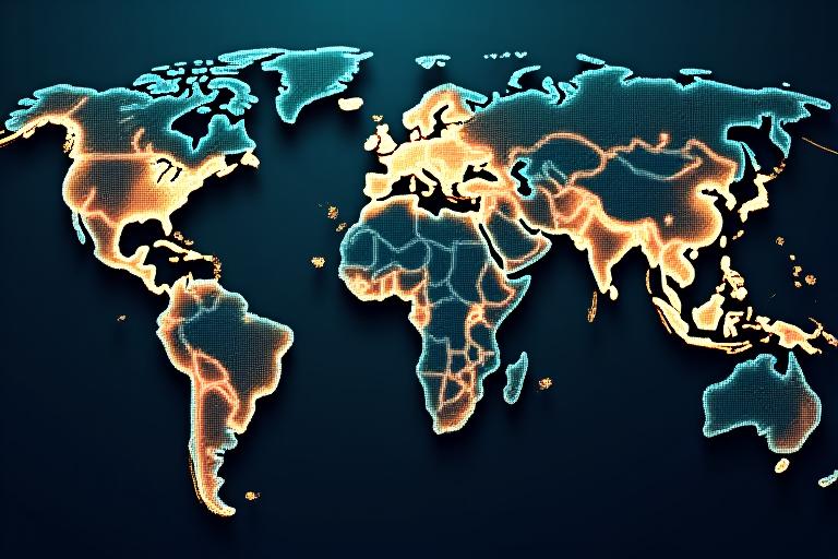 World map showing nearshoring trade routes and geopolitical risk zones for supply chain planning